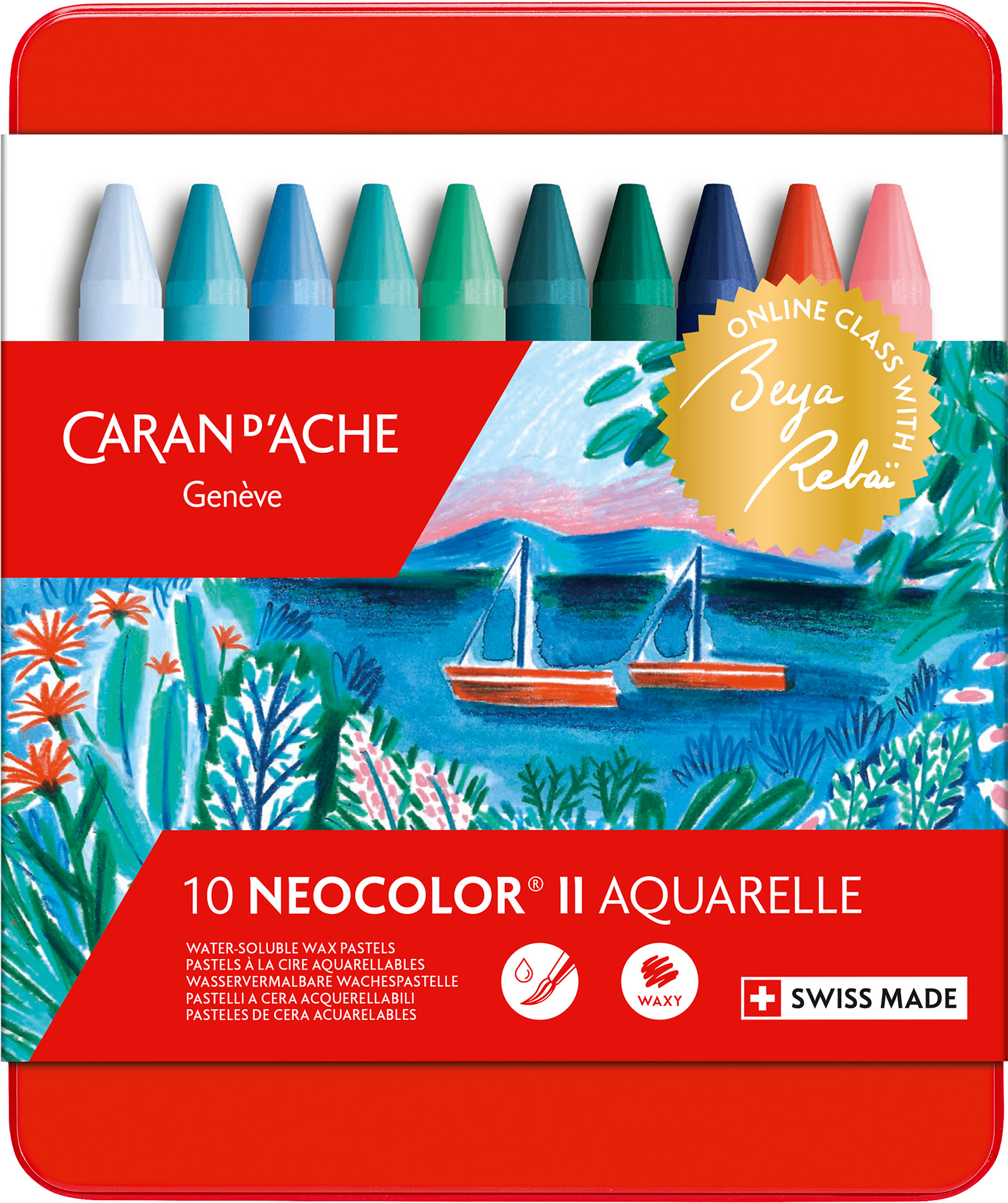 CARAN D'ACHE Neocolor Beya Rebai 7500.51 10 Farben, kalt Metallbox
