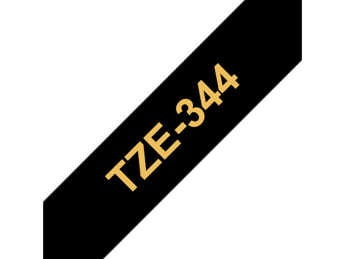 Brother Beschriftungsband TZe-344 Gold auf Schwarz 18 mm