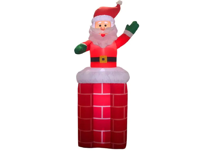 FTM LED-Figur Weihnachtsmann aufblasbar 46 x 150 cm, Rot/Weiss, Betriebsart: Externes Netzteil, Leuchtmittel: LED, Aussenanwendung: Ja, Lichtfarbe: Keine, Höhe: 150 cm, Timerfunktion: Nein