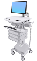 ERGOTRON cart with LCD-Arm, StyleView, LiFe powered, 3 drawer 1x3, 24 inch, adjustable 68,6cm
