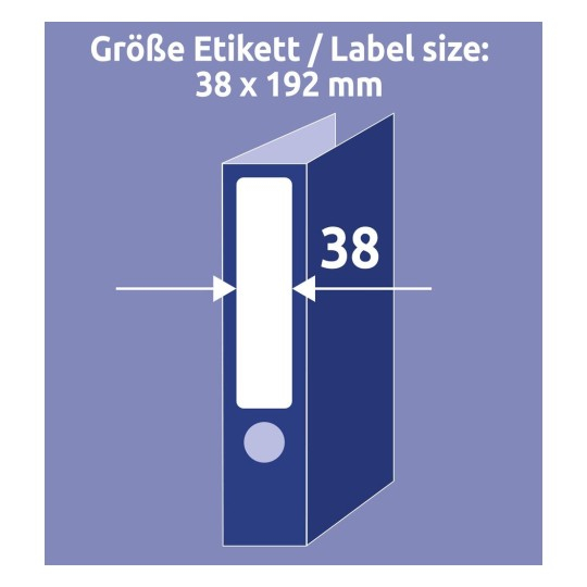 AVERY ZWECKFORM Ordner-Etiketten 192x38mm L4760-100 weiss 700 Stück/100 Blatt