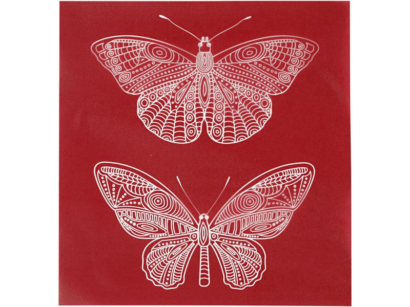 Creativ Company Schablonen Siebdruck Schmetterling, 1 Stück, Breite: 20 cm, Länge: 22 cm, Selbstklebend: Nein, Motiv: Schmetterling