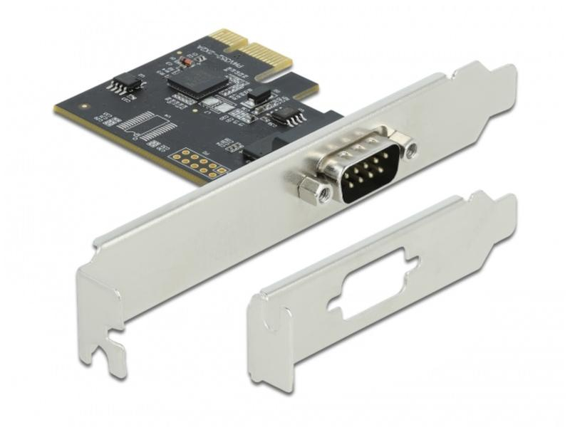 Delock PCI-Express-Karte 90000 1x Seriell / RS-232, Datenanschluss Seite B: RS-232 DB9 Stecker, Anzahl Ports: 1, Schnittstelle Hardware: PCI-Express x1, Formfaktor: Low-Profile, Full-Height