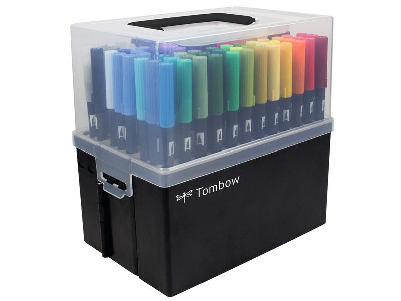 Tombow Fasermaler mit Box, 108 Stück, Set: Ja, Effekte: Wasserlöslich, Anwender: Unisex, Farbe: Mehrfarbig, Art: Fasermaler