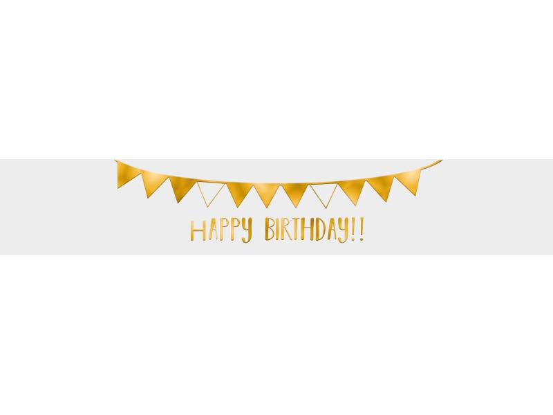 URSUS Banderole Happy Birthday aus Transparentpapier, Packungsgrösse: 5 Stück, Farbe: Gold, Anlass: Geburtstag