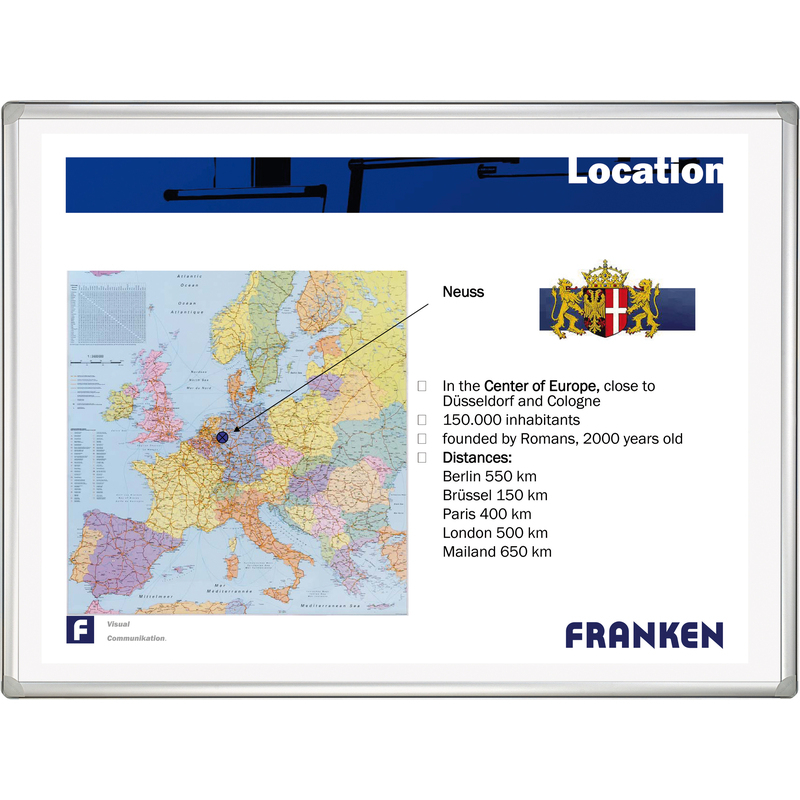 FRANKEN Projektions-/Schreibtafel PRO PLUS, 2.000 x 1.200 mm