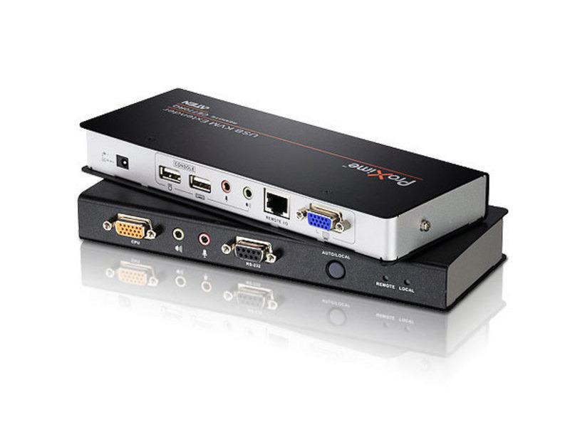 Aten KVM-Extender CE770 Videoanschlüsse, Weitere Anschlüsse: USB, Audio, RS-232, Set, Reichweite: 300 m, Extender Typ: Cat-Extender
