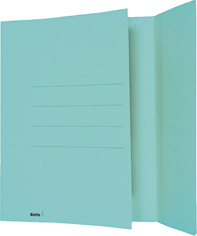 Biella Einlagemappe A4 3 Rillen, Türkis, 50 Stück, Typ: Einlagemappe, Ausstattung: Keine, Farbe: Türkis, Material: Karton