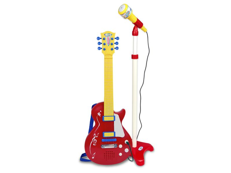 Bontempi Musikinstrument Rockgitarre mit Standmikrofon Rot, Produkttyp: Gitarre, Altersempfehlung ab: 3 Jahren