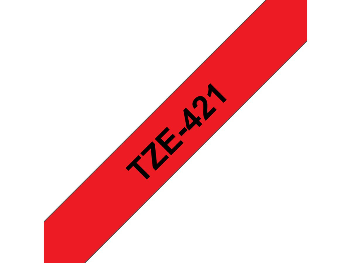 Brother Beschriftungsband TZe-421 Schwarz auf Rot 9 mm