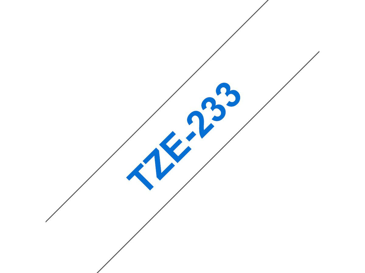 Brother Beschriftungsband TZE-233 Blau auf Weiss 12 mm