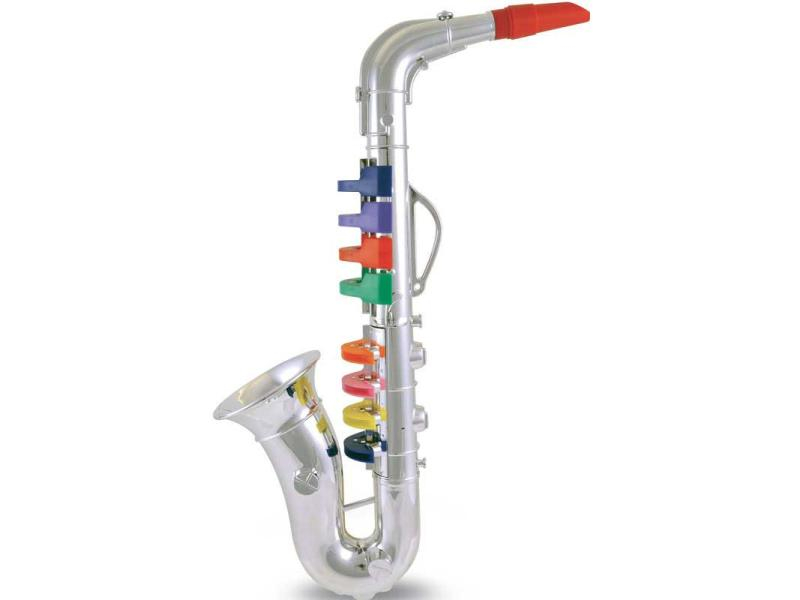 Bontempi Musikspielzeug Saxophon mit 8 farbigen Tasten, Alter ab: 3 Jahre, Material: Kunststoff