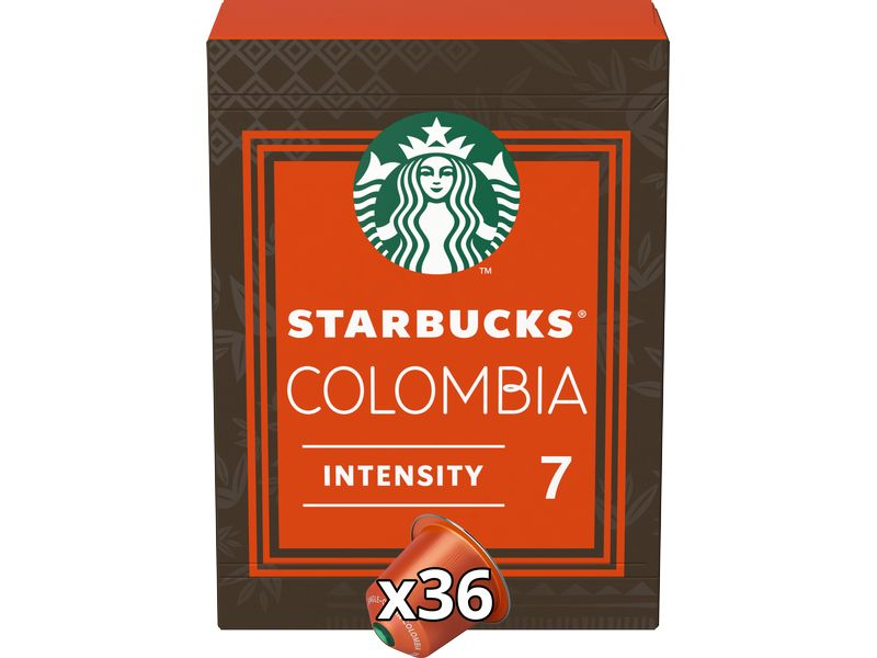 Starbucks Kaffeekapseln Colombia Medium Roast 36 Stück, Entkoffeiniert: Nein, Geschmacksrichtung: Keine, Getränkeart: Lungo, Espresso, Kaffeeart: Nespresso Kapseln, Bewusste Zertifikate: Keine Zertifizierung, Fairtrade: Nein