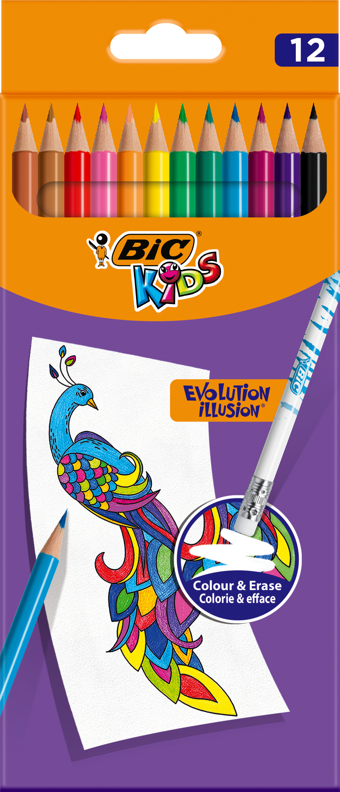 BIC Farbstifte Evolution 987868 12 Stück, Farben ass.