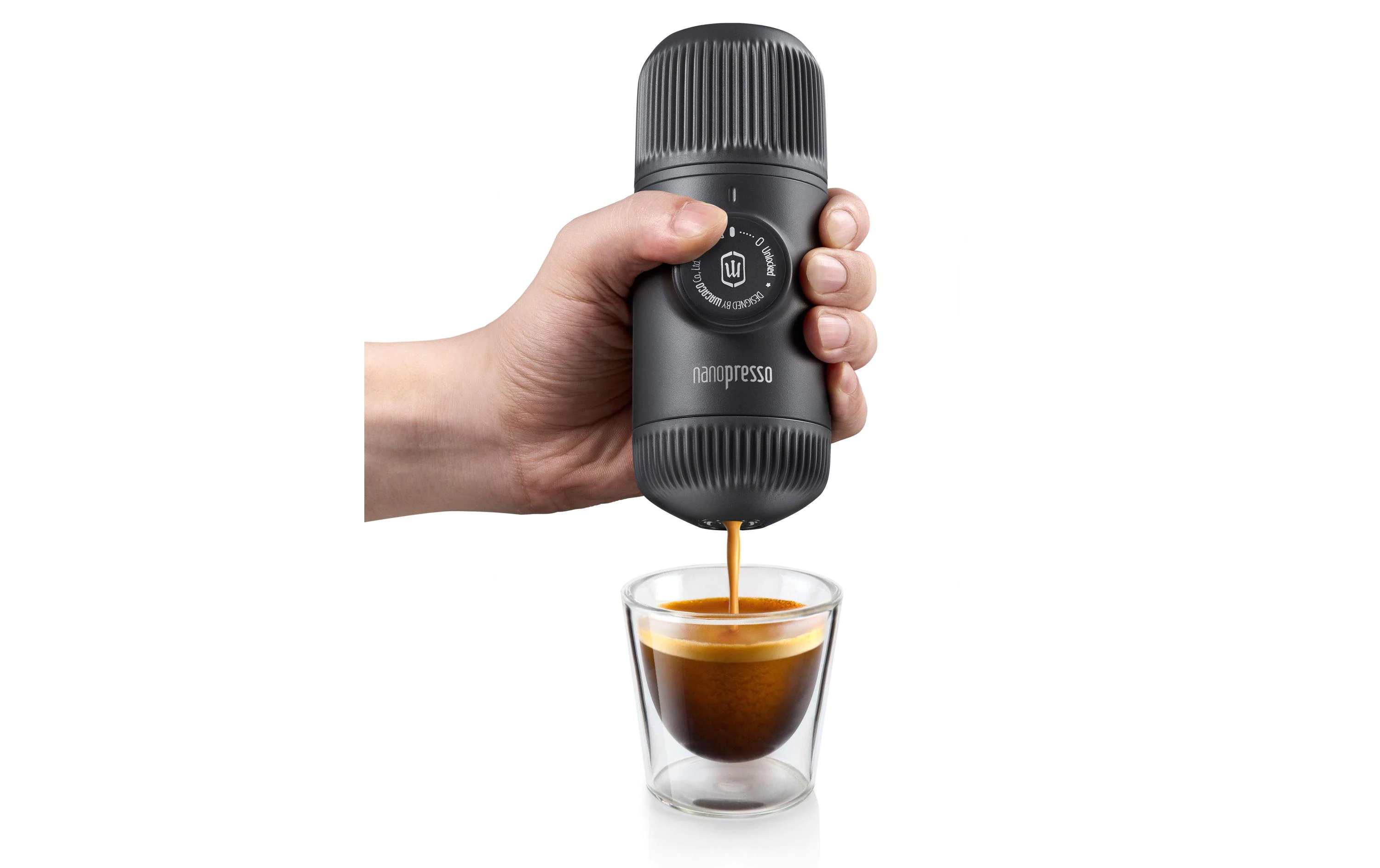 Wacaco Handpresso Nanopresso, Betriebsart: Manuell, Kaffeeart: Kaffeepulver, Farbe: Schwarz, Pumpendruck: 18 bar, Wassertank: 0.08 l