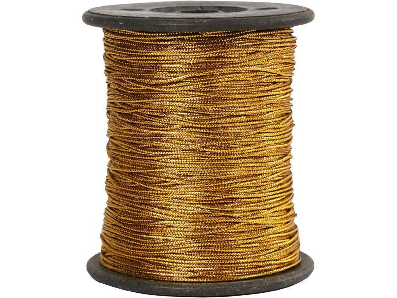 Creativ Company Anhängerband 0.5 mm x 100 m, Gold, Breite: 0.5 mm, Länge: 100 m, Verpackungseinheit: 1 Stück, Farbe: Gold, Band-Art: Anhängerband