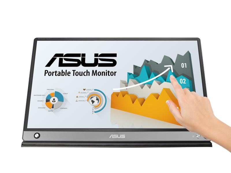 ASUS ZenScreen Touch MB16AMT, 15.6 Zoll LED, 1920 x 1080 Pixel Full HD, 16:9, HDMI, Dunkelgrau
