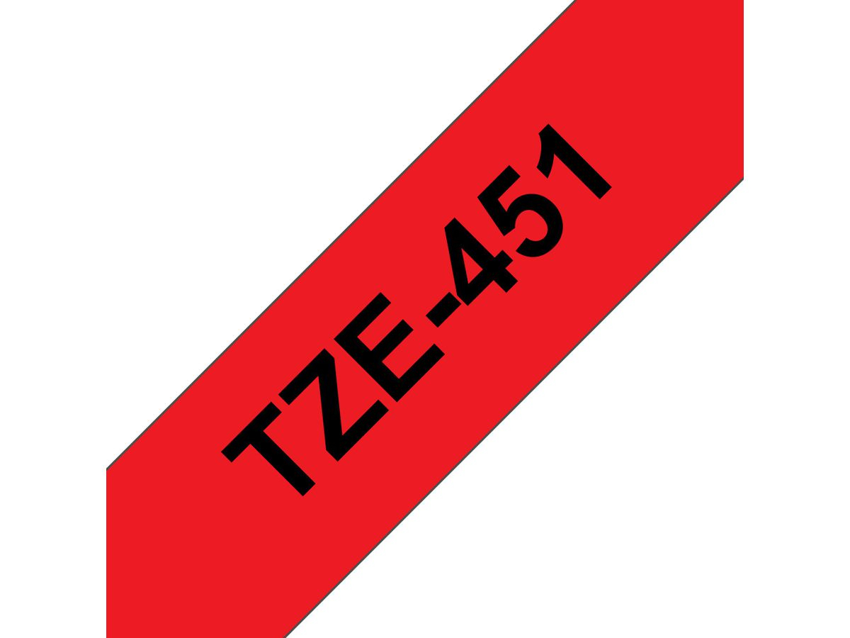 Brother Beschriftungsband TZe-451 Schwarz auf Rot 24 mm