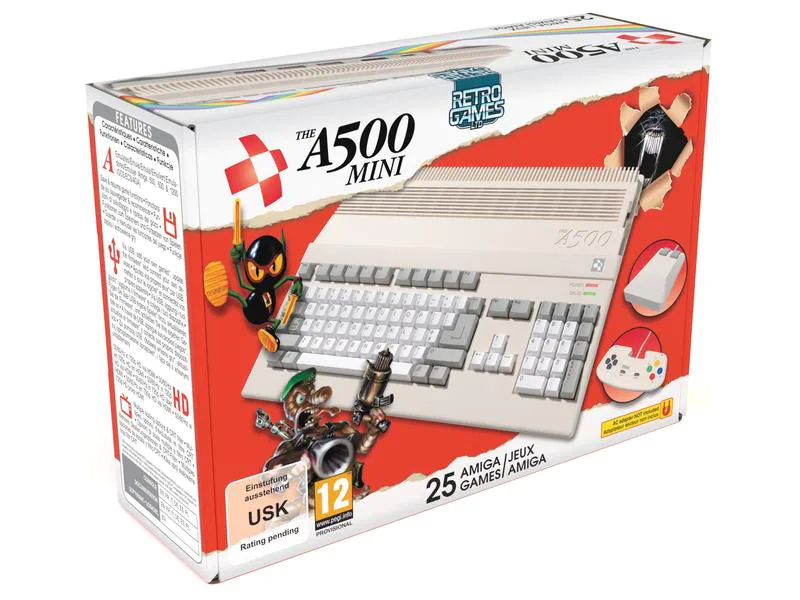 retro-bit Spielkonsole The A500 Mini, Plattform: PC, Ausführung: Standard Edition, Detailfarbe: Beige