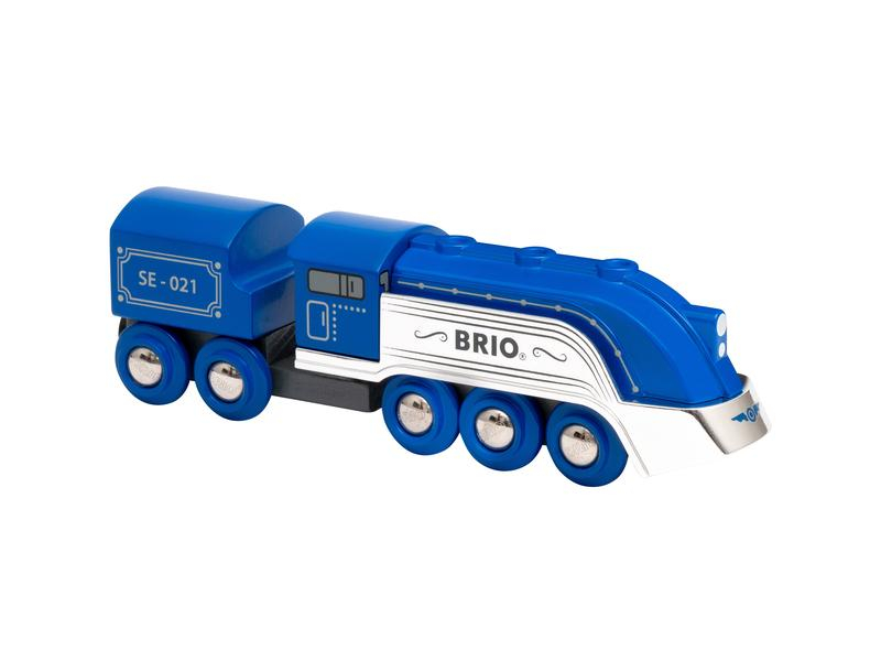 BRIO Eisenbahn Blauer Dampfzug Special Edition 2021, Kategorie: Eisenbahnwagen & Lokomotiven, Altersempfehlung ab: 3 Jahren, Material: Kunststoff, Holz, Metall