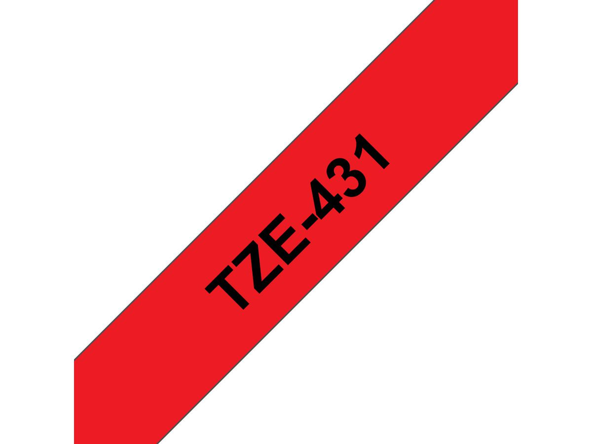 Brother Beschriftungsband TZe-431 Schwarz auf Rot 12 mm x 8m