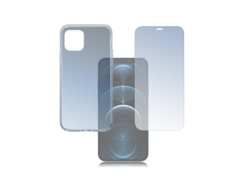 4smarts 360° Premium Protection Set iPhone 12 / 12 Pro, Farbe: Transparent, Mobiltelefon Kompatibilität: iPhone 12, iPhone 12 Pro, Material: TPU, Glas, Armband: Nein, Fahrradhalterung: Nein, Gurthalterung: Nein