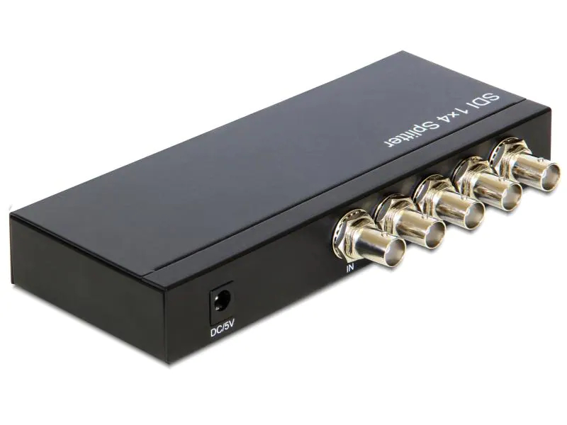 Delock 4-Port Signalsplitter 3G-SDI 1 in - 4 out, Anzahl Ports: 4, Schnittstellen: BNC, Signalverstärkung: Aktiv