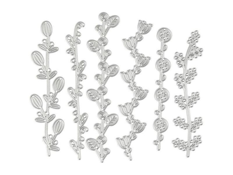 Creativ Company Stanzschablone 14.3 x 12.3 cm, Blumenranken, Motiv: Blumen/Gärten, Betriebsart: Manuell, Produkttyp: Stanzschablone