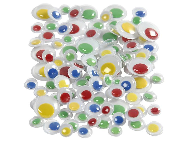 Creativ Company Wackelaugen 30 Stück, Selbstklebend: Nein, Verpackungseinheit: 30 Stück, Farbe: Grün, Gelb, Rot, Produkttyp Kleinteile: Wackelaugen