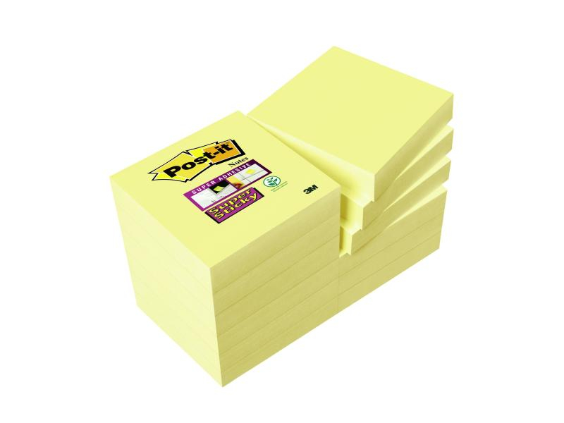 3M Notizzettel Post-it Super Sticky 4.7 cm x 4.7 cm, 12 Blöcke, Breite: 47.6 mm, Farbe: Grün, Gelb, Orange, Pink, Länge: 47.6 mm, Selbstklebend: Ja