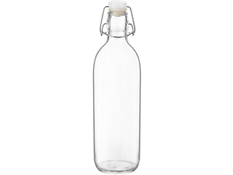 Bormioli Rocco Glasflasche Emilia 1 Liter, 6 Stück, Verpackungseinheit: 6 Stück, Material: Glas, Farbe: Transparent