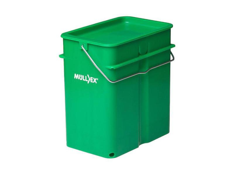 Müllex Kompostbehälter TERRA 5 l, komplett, Grün, Fassungsvermögen: 5 l, Anzahl Behälter: 1, Material: Kunststoff, Form: Quadratisch, Farbe: Grün