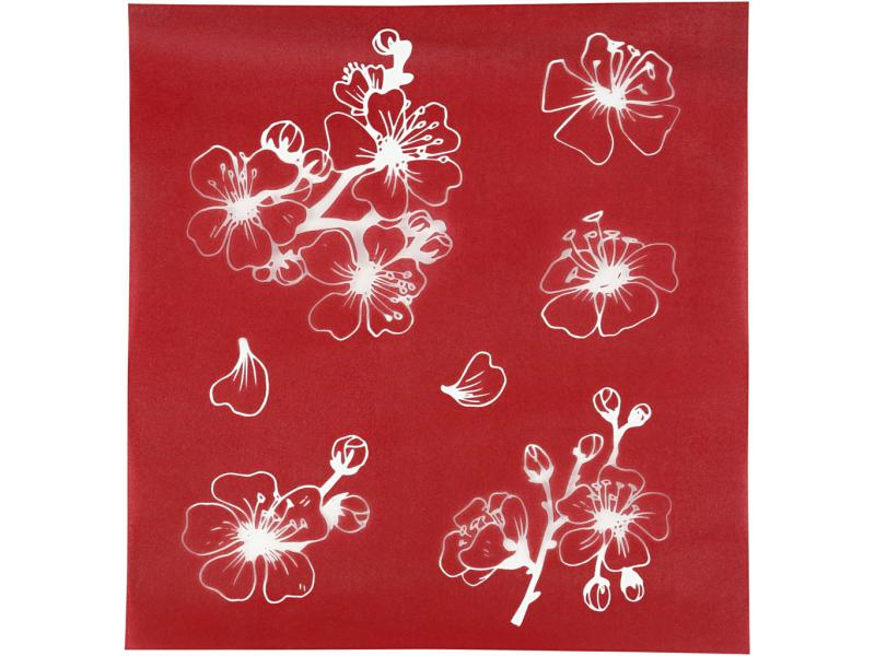 Creativ Company Schablonen Siebdruck Blüte, 1 Stück, Breite: 20 cm, Länge: 22 cm, Selbstklebend: Nein, Motiv: Blüten