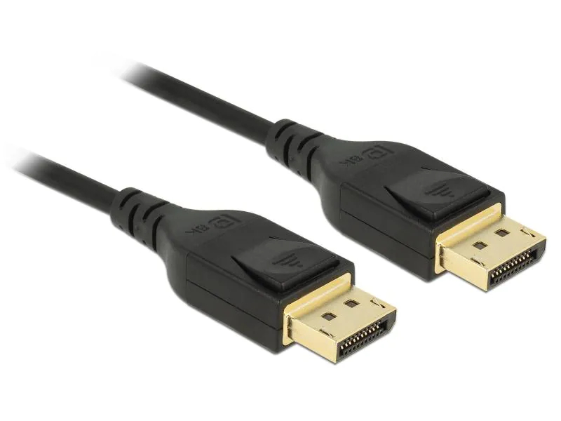 Delock Kabel DisplayPort - DisplayPort, 2m DPv1.4, 8K/60Hz, Kabeltyp: Anschlusskabel, Videoanschluss Seite A: DisplayPort, Videoanschluss Seite B: DisplayPort, Farbe: Schwarz, Länge: 2 m
