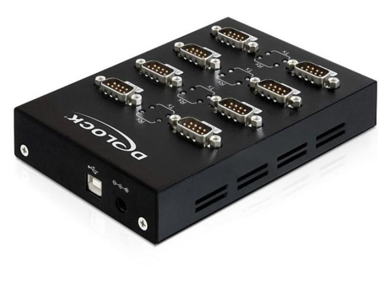 Delock 61860 USB 2.0 zu 8 x Seriell Adapter, 8 x RS232 serielle Schnittstellen mit DB9 Stecker,