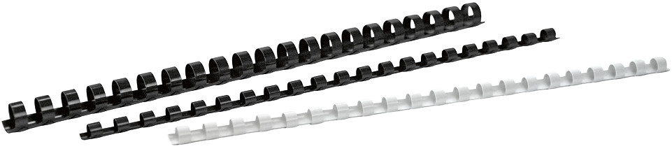 BÜROLINE Plastikbinderücken 12mm A4 351390 weiss 100 Stück