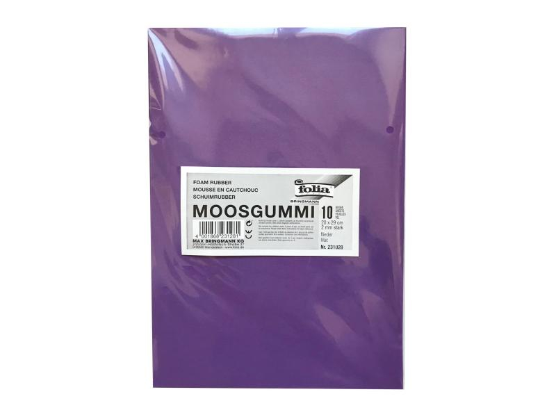 Folia Moosgummi Flieder, 10 Stück, Selbstklebend: Nein, Verpackungseinheit: 10 Stück, Farbe: Violett, Grösse: 20 x 29 cm