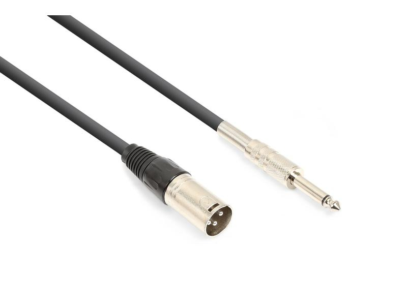 Vonyx XLR-Kabel CX312-3, Länge: 3 m, Audioanschluss Seite A: XLR 3 Pole, male, Audioanschluss Seite B: 6,3 mm Klinke, Audiokanäle: Mono, Steckerfarbe: Silber, Farbe: Schwarz