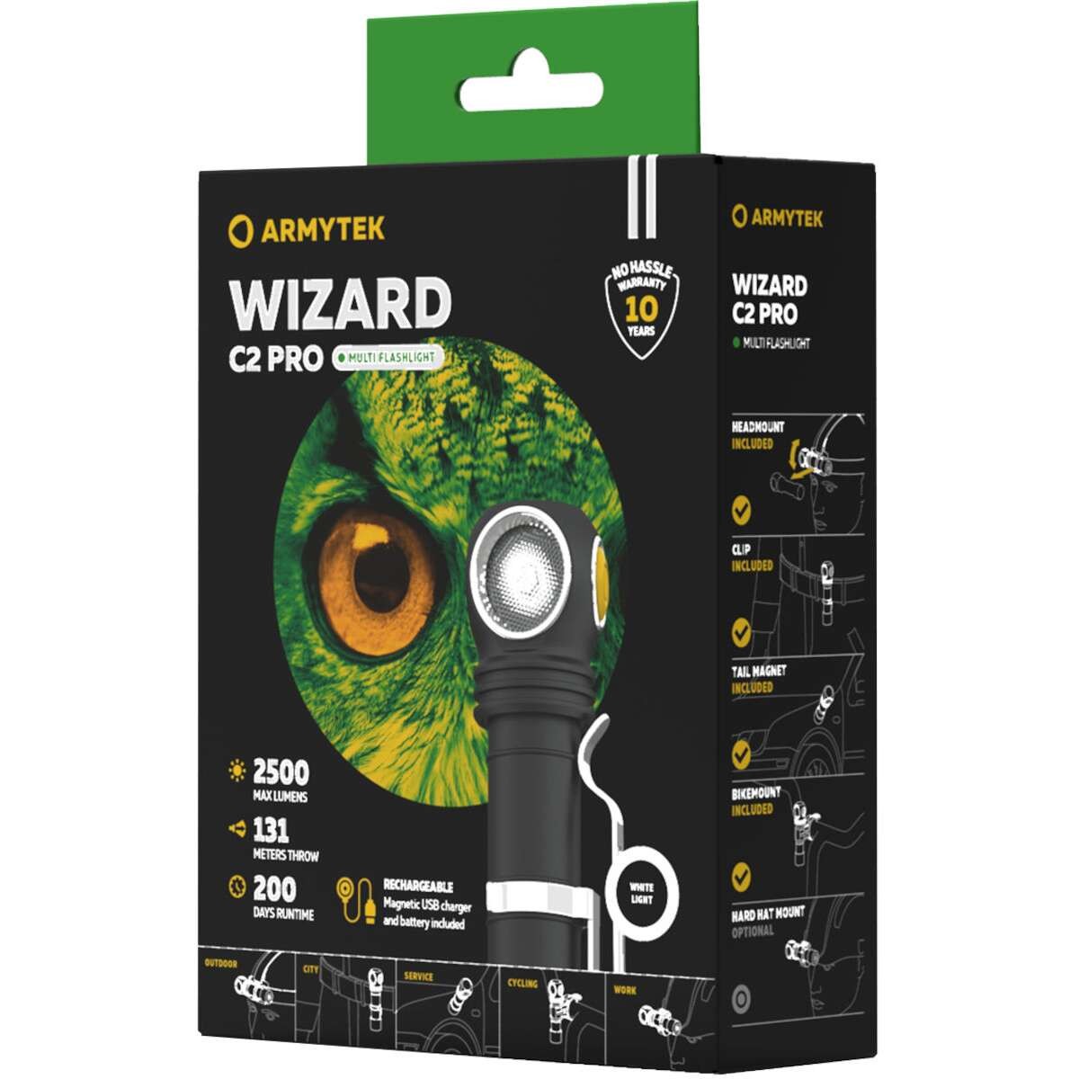 Armytek Wizard C2 Pro, Taschenlampe, Stirnlampe und Fahrradlampe