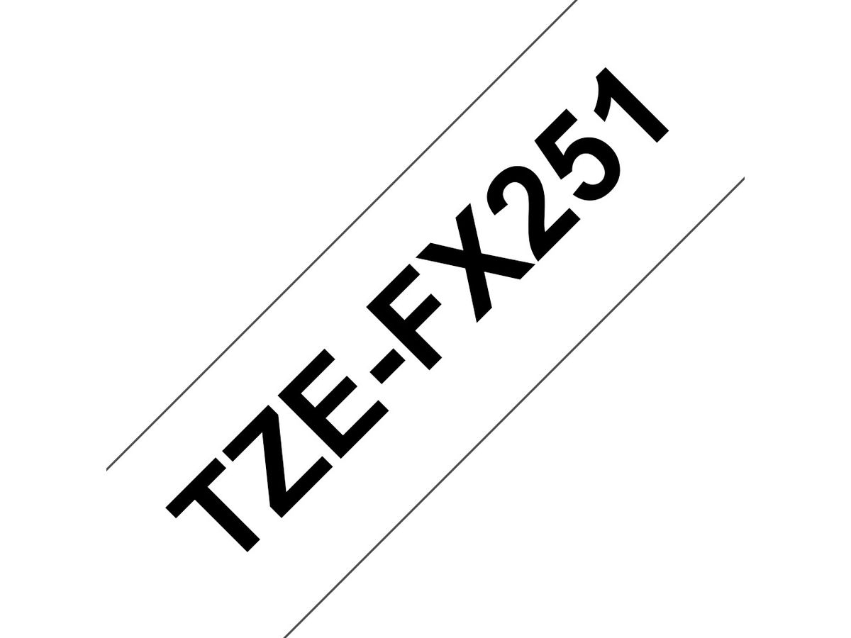 Brother Beschriftungsband TZe-FX251 Schwarz auf Weiss 24 mm
