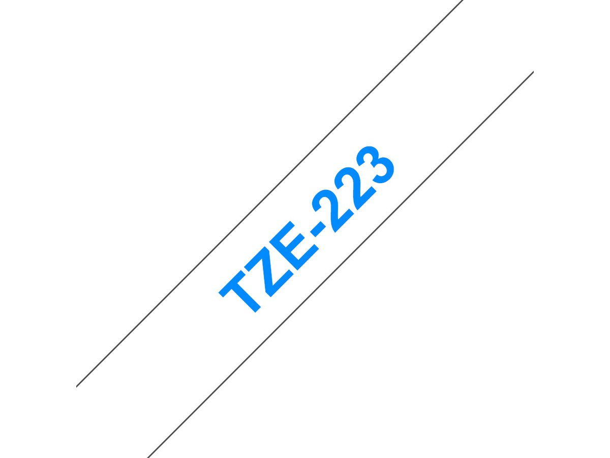 PTOUCH Band, laminiert blau/weiss TZe-223 PT-1280VP 9 mm