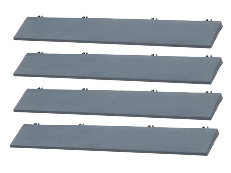 Bergo Bodenfliesen Abschlussrampe zu XL Anthrazit 4 Stücke Set 37.7 x 5.5 cm, Typ: Balkon-& Terrassenplatten, Montagesystem: Klickverbindung