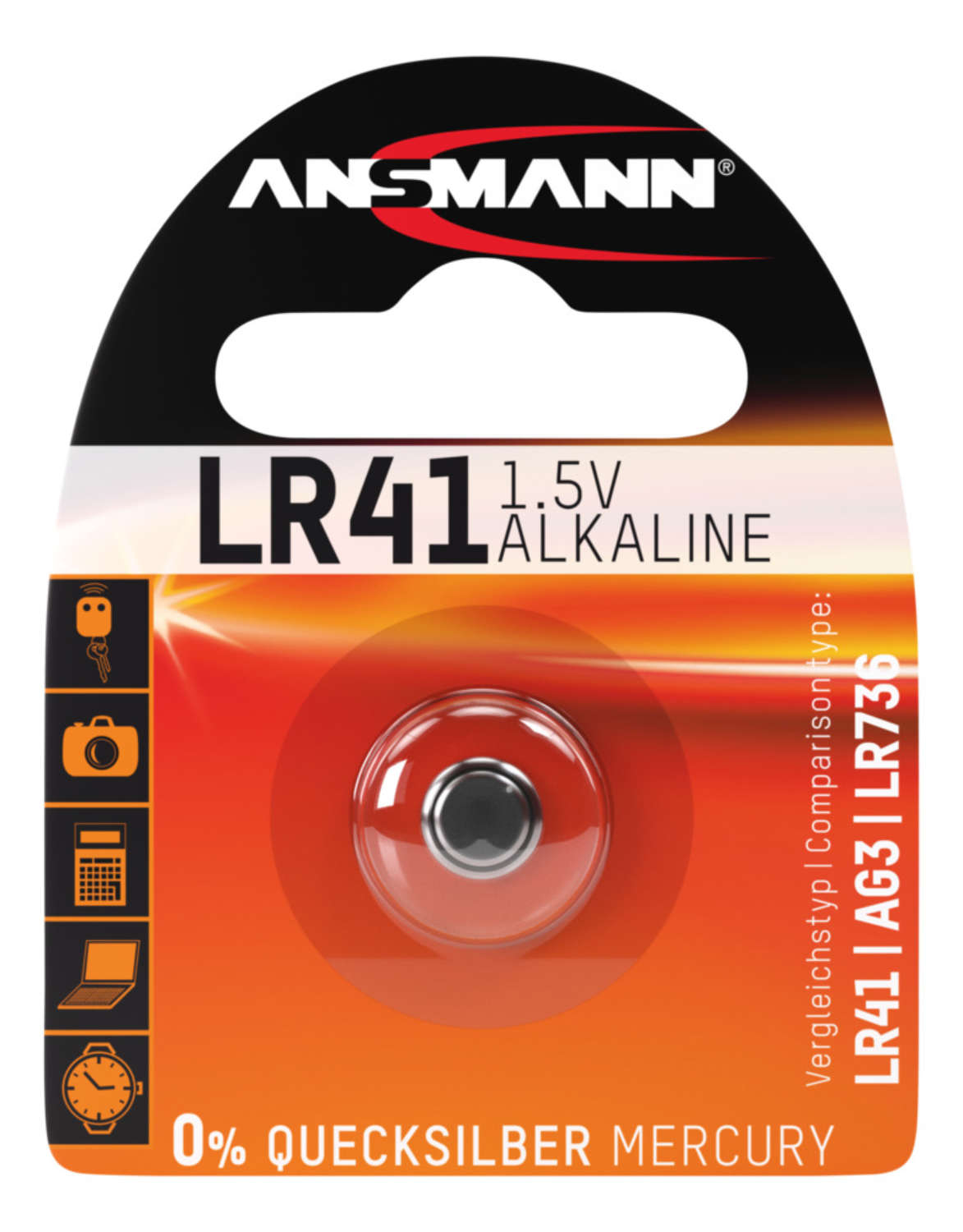 ANSMANN Alkaline Knopfzelle LR41 / LR736 / AG3