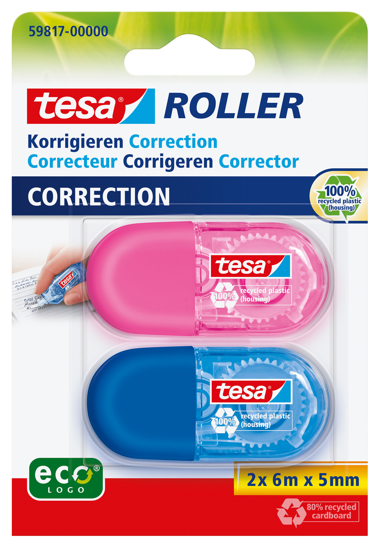 TESA Korrekturroller Mini 5mmx6m 598170000 2 Farben ass.