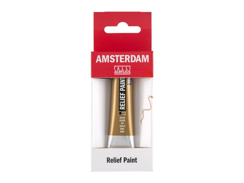 Amsterdam Acrylfarbe Reliefpaint 20 ml, Gold, Art: Acrylfarbe, Farbe: Gold, Set: Nein, Verpackungseinheit: 1 Stück