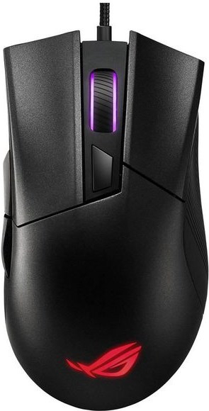 ASUS ROG Gaming-Maus Gladius II Core, Maus Features: Daumentaste; RGB-Beleuchtung; Programmierbare Tasten; Scrollrad, Bedienungsseite: Rechtshänder, Farbe: Schwarz, Gewicht: 92.5 g, Anzahl Tasten: 6 ×, Schnittstelle: USB, Verbindungsart: Verkabelt, Maxi
