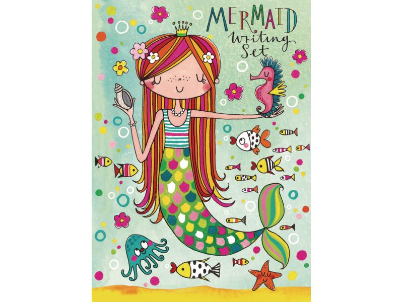 Rachel Ellen Briefpapierset Mermaid, Format: 160 x 220 mm, Farbe: Mehrfarbig, Inhalt: Briefpapier, Sticker, Kuvert