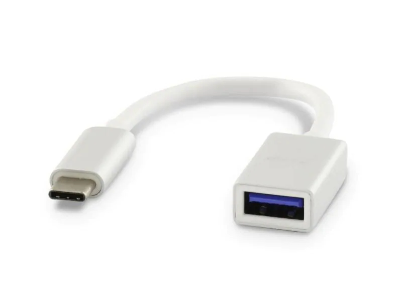 LMP USB-C (m) to USB A (f) adapter, 5G/3A, aluminum housing, 15 cm, silver