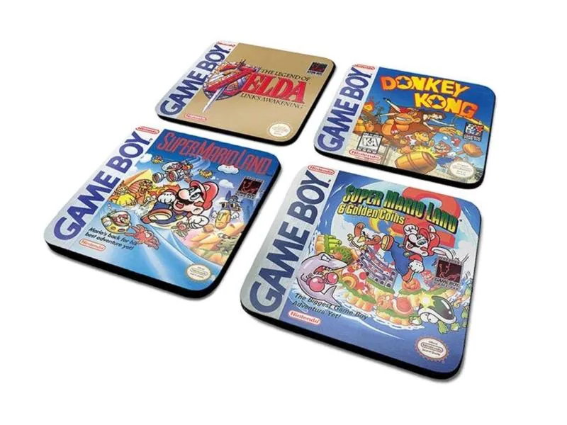 Pyramid Gameboy Untersetzer 4er Pack, Detailfarbe: Mehrfarbig, Themenwelt: Donkey Kong, Mario, Zelda