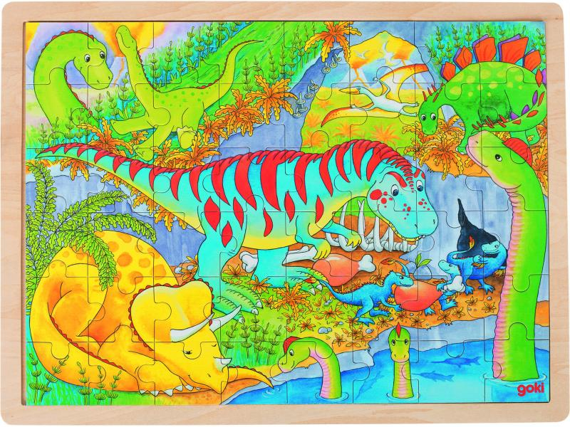 Goki Puzzle Einlegepuzzle Dinosaurier, Altersempfehlung ab: 3 Jahren, Effekte: Keine, Anzahl Teile: 48 Stück, Motive: Dinosaurier, Puzzletyp: Kinderpuzzle